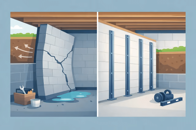 Bowing Wall Stabilization Before After Results