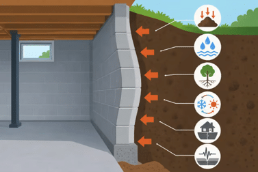 What Causes Basement Wall Bulging? 7 Key Forces